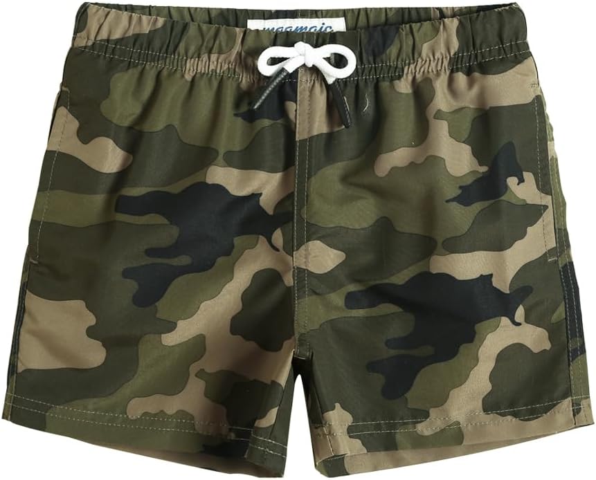 MaaMgic Boys’ Small Swimming Shorts, Quick-Drying Board Shorts with Mesh Lining, Pockets and Adjustable Drawstring