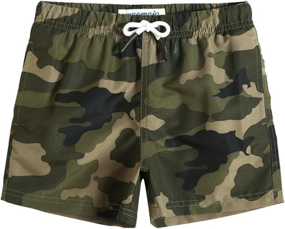 MaaMgic Boys’ Small Swimming Shorts, Quick-Drying Board Shorts with Mesh Lining, Pockets and Adjustable Drawstring