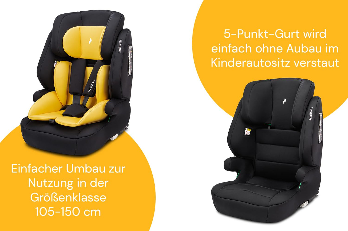 Osann Jazzi Isofix – Der sichere Kindersitz ab 1 Jahr (76–150 cm), mitwachsend mit Isofix & Top-Tether, Schutz & Geborgenheit auf jeder Fahrt - Sunset - Meloni2