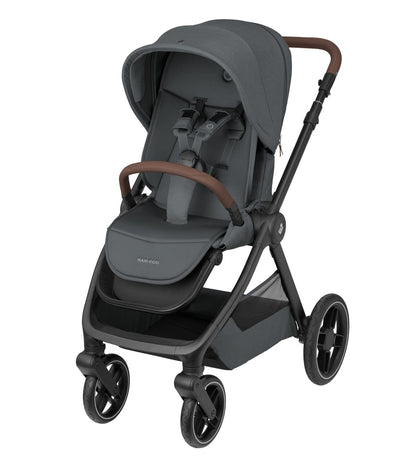 Maxi-Cosi Oxford Plus Baby Stroller 2 in 1 Set with Carrycot 0-4 Years 0-22kg Compact Folding Soft Suspension 3 Reclining Positions 10kg Storage Basket Twillic Graphite 