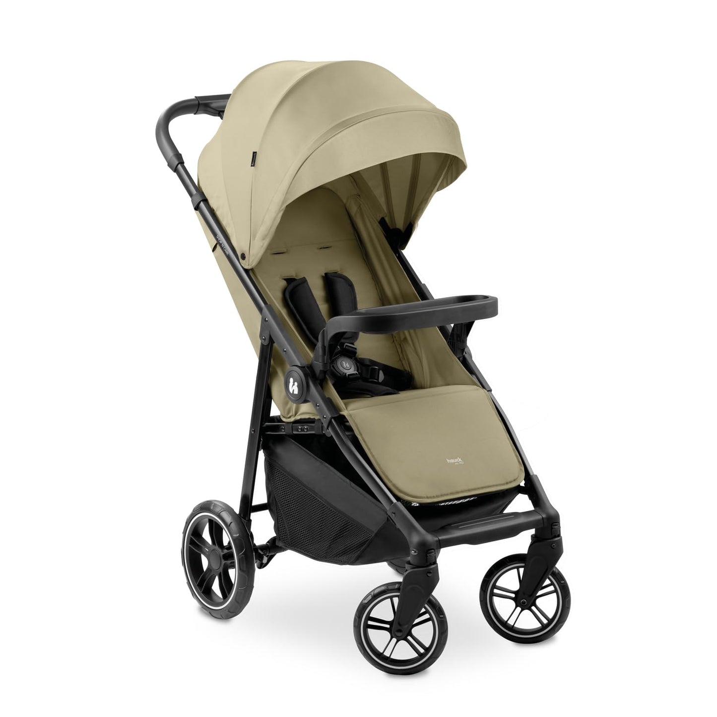 hauck 3in1 Kinderwagen Set Shop N Care Trio Set inkl. Buggy, Babywanne, Babyschale ab Geburt bis 22 kg, Klein Zusammenklappbar, Liegefunktion, Getränkehalter & Tablett, UV-Schutz 50+ (Grey)