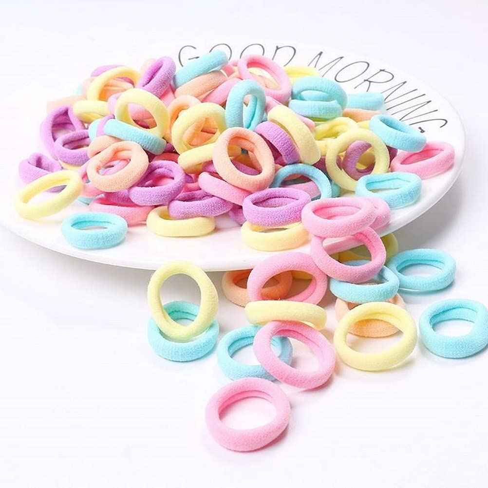 Pack of 200 Girls Hair Bobbles 3 cm Colourful Ponytail Hair Band Elastic Hair Bands for Christmas Gifts Baby Children Girls