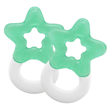 Dentistar Kühlbeißring 2er-Set – Beißring Baby ab 3 Monate – Kühlende Zahnungshilfe und Beißspielzeug für Babys und Kleinkinder - BPA frei - Türkis