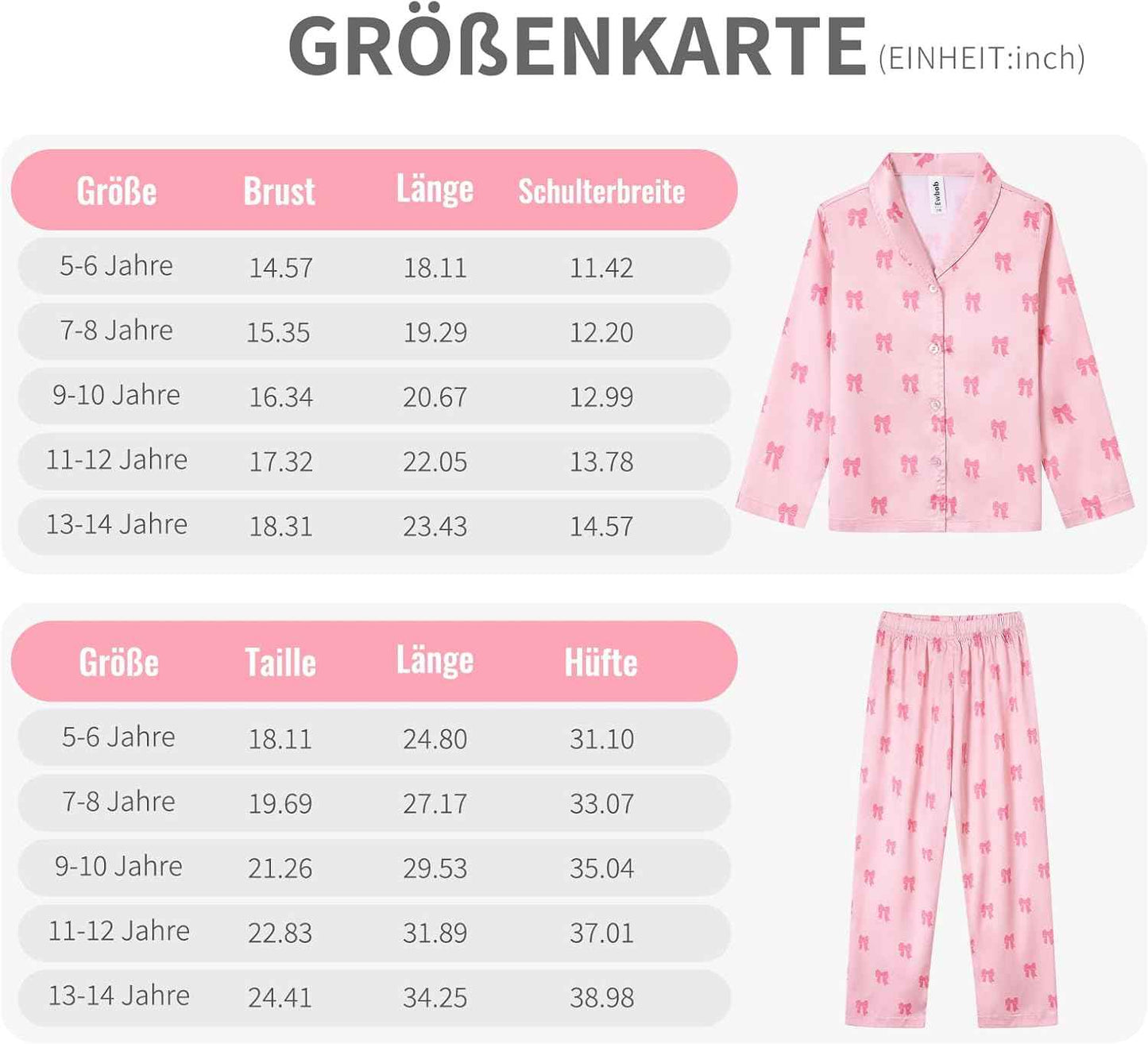 Pyjamas Girls Children, Cute Pyjama Sets, Satin Pyjamas for Girls 5-14 Years