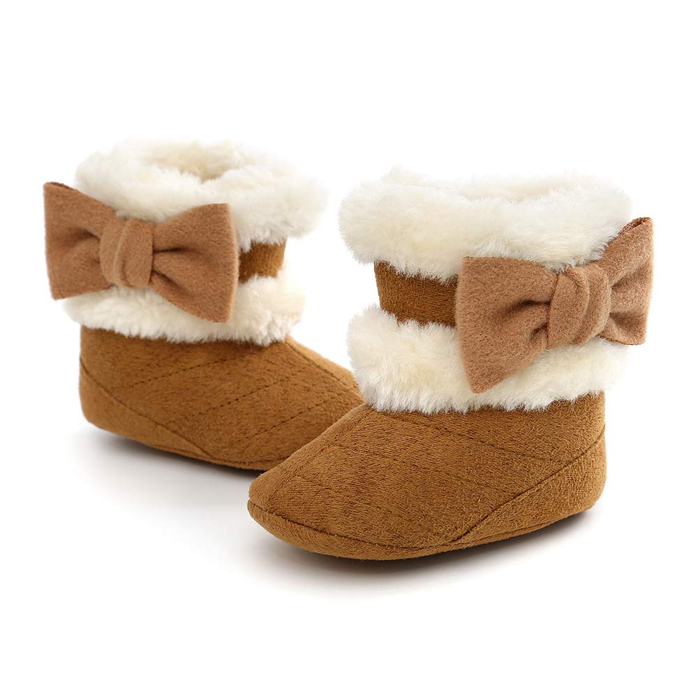 Tolaler Baby Newborn Fleece Booties Unisex, Thickened Lining, Warm Baby Winter Shoes, Adjustable Non-Slip with Soft Sole, Baby Booties/Everyday Wear (0–18 Months)