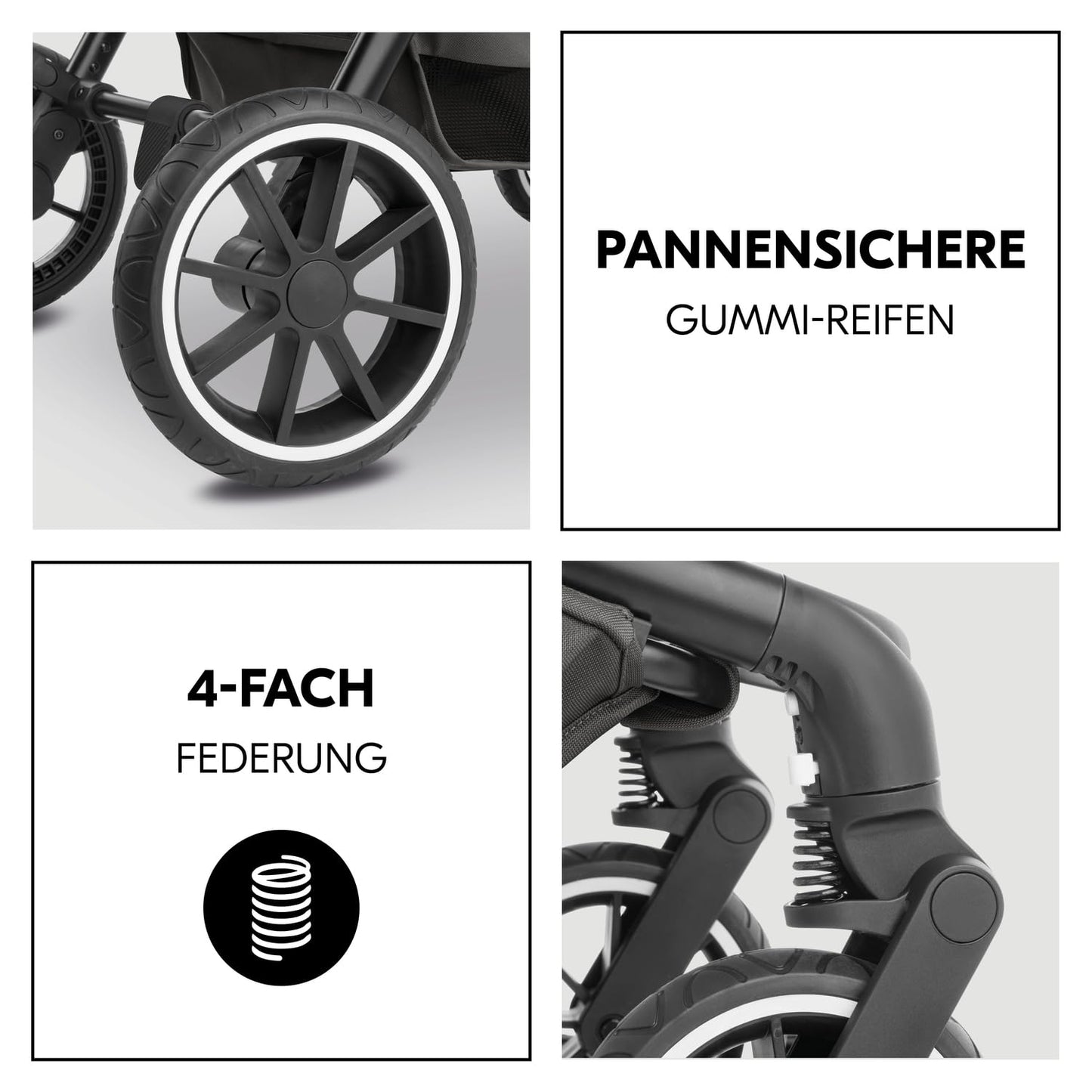 hauck 2 in 1 Kinderwagen Set ab Geburt bis 22 kg Move N Care Set, Große Babywanne, Wendbarer Buggysitz mit Liegefunktion, Teleskopgriff Gummiräder Federung, UV-Schutz 50+, Faltbar, XL Korb (Dark Grey)