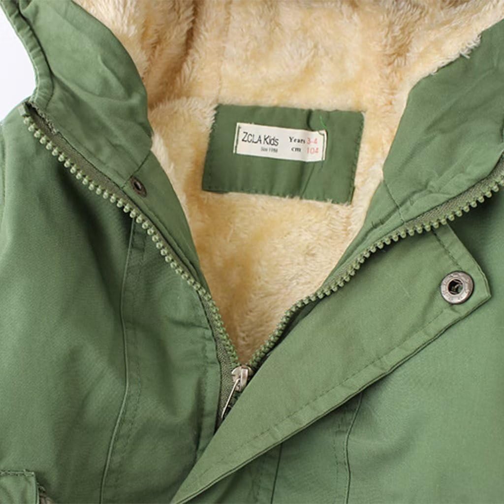 linboo Children's Winter Jacket Boys Girls Warm Lined Blouson Hoodie Thick Coat Parka Baby Winter Coats