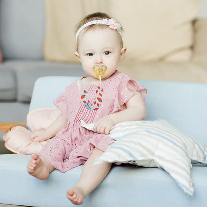 Smlpuame Baby Schnullerkette Mädchen Junge,6 Stück BPA-Frei Schnullerband Stoff Mädchen Junge,Schnuller Kette Nuckelkette Passen Die Meisten Schnuller und Beißspielzeug,Dummy Clips für Baby (Tier)