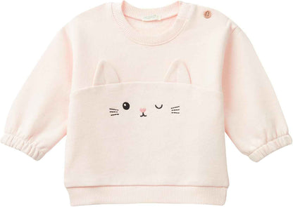United Colors of Benetton Unisex Baby Maglia G/C M/L 3J70A1058 Hooded Sweatshirt, Pink, 56 cm, pink
