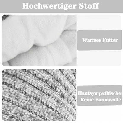 KEELYY Baby Mütze Beanie Strickmütze Herbst Wintermütze Süßer Hut mit Earflap und Bindebändern Warm Hat für Jungen Mädchen
