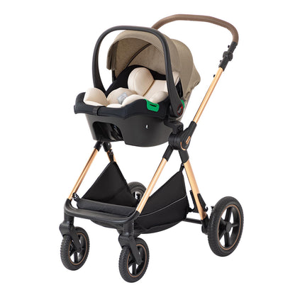 BEBBY 3-in-1 Kinderwagen KombiKinderwagen-Set 2-in-1 Buggy faltbar Luxus Hochlandschaft Neugeborenes Tragbarer Kinderwagen Zusammenklappbarer Kinderwagen Kinderwagen Travel System (D2-DEEPGREY)
