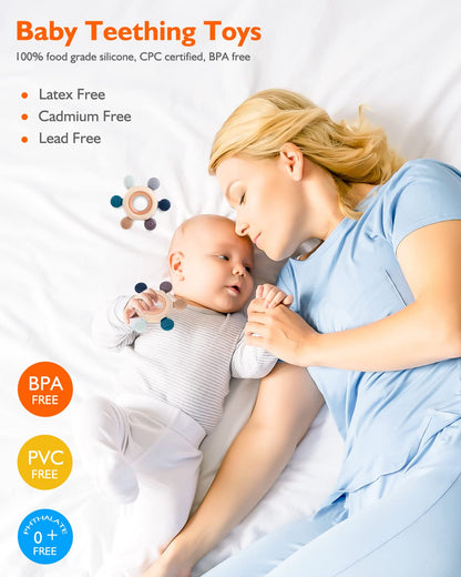Beißring für Babys, Baby Zahnen Spielzeug aus Silikon, Ruder Greifling Beißspielzeug, BPA-frei Zahnen Nursing Zubehör für 3-6 6-12 Monate Kleinkinder, mädchen Junge Geschenk(Ruder B)