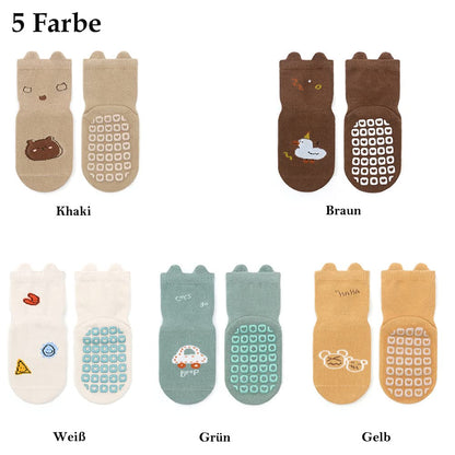Rutschfeste Socken für Baby Mädchen Jungen 5 Paar Kinder Anti Rutsch Socken Sportsocken Stoppersocken