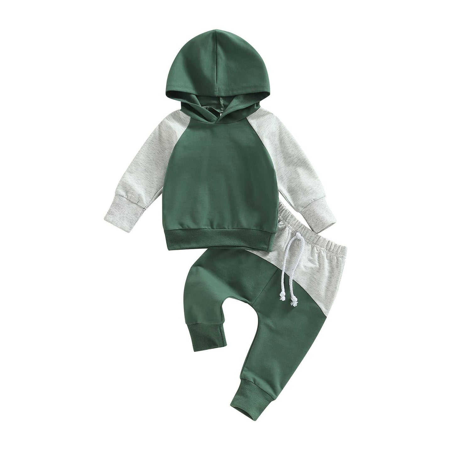 Yassiglia Baby Jungen Kleidung Set Neugeborene Zweiteiler Outfit Kleinkind Herbst Bekleidungssets Jogginganzug für Baby Junge Kapuzenpullover + Hosen Set