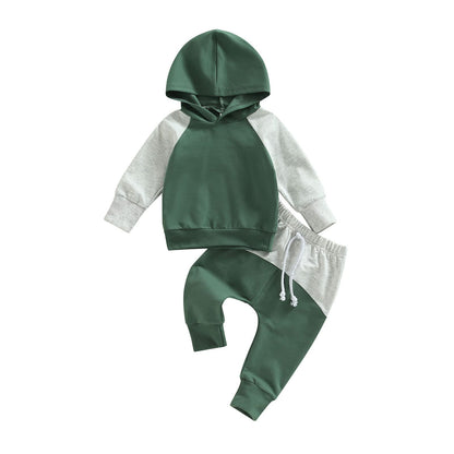 Yassiglia Baby Jungen Kleidung Set Neugeborene Zweiteiler Outfit Kleinkind Herbst Bekleidungssets Jogginganzug für Baby Junge Kapuzenpullover + Hosen Set