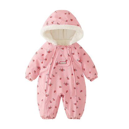 JiAmy Baby Snowsuit, Baby Boys Girls Winter Jumpsuit Romper Newborn Snow Overall for 0-24 Months