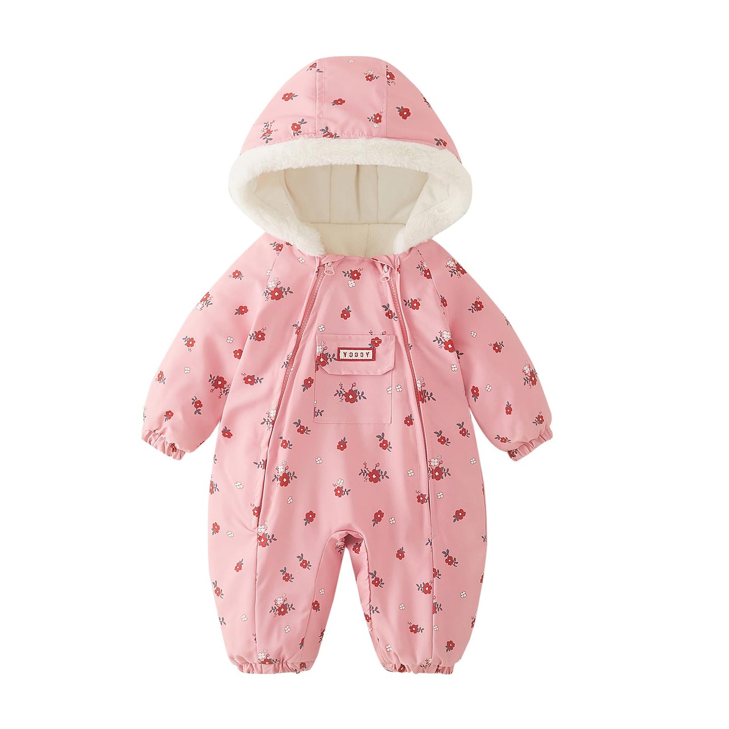JiAmy Baby Snowsuit, Baby Boys Girls Winter Jumpsuit Romper Newborn Snow Overall for 0-24 Months