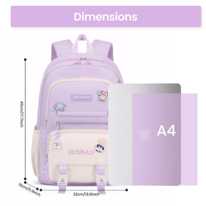 Tanou Schulrucksack Mädchen Schulranzen Kinder der 3.-7. Klasse, Rosa | Große Kapazität Schulrucksack Teenager, Leichter Nylon Mädchen Schultasche für Schule Reisen