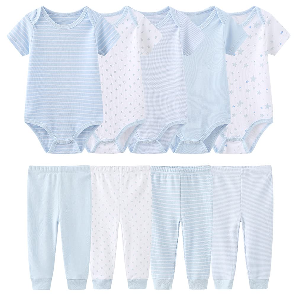 TONE Bodys Kurzarm für Neugeborene Baby Jungen und Mädchen 0-3m/3-6m/6-9m/9-12m Baumwolle