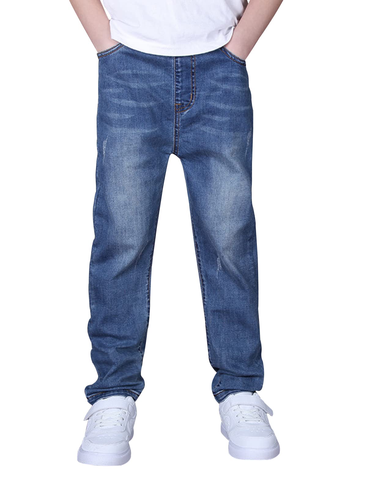 YoungSoul Jungen Jeanshosen - Jeans mit Abschürfungen - Kinder Hose mit elastischem Bund Gr. 128-176
