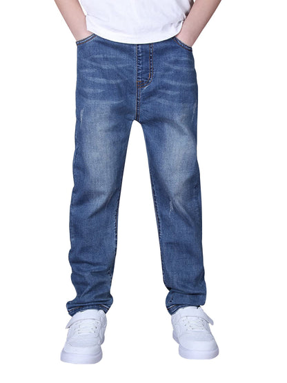 YoungSoul Jungen Jeanshosen - Jeans mit Abschürfungen - Kinder Hose mit elastischem Bund Gr. 128-176