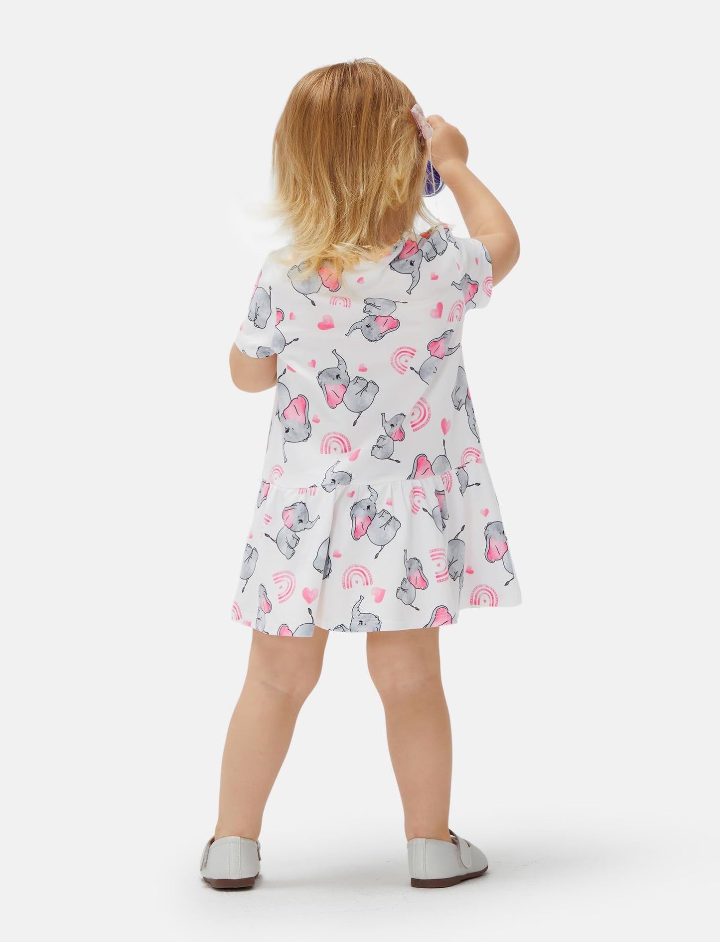 PATPAT Baby Mädchen Kleid Set, Packung mit 2 Süßes Sommerkleider Ärmellos Rüschen Prinzessin Kleider Kurze Ärmel, Kleinkind A-Linien-Kleid für Hochzeit Geburtstag Party Bankett Urlaub, 3-24 Monate