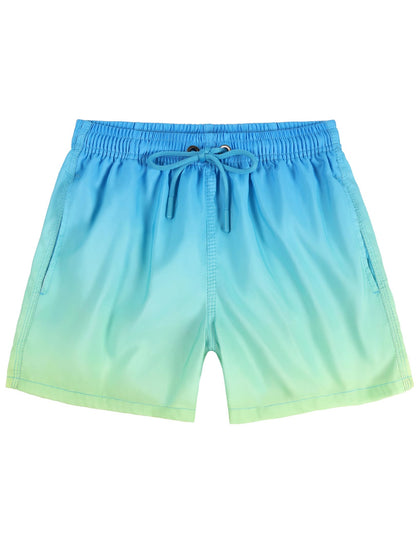 Badehose Jungen Farbverlauf Badeshorts mit Meshfutter und Verstellbarem Tunnelzug