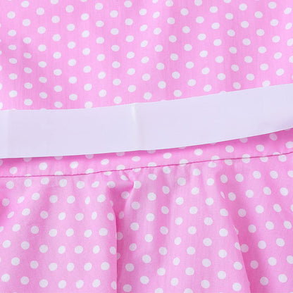 FYMNSI Girls Vintage 1950s Rockabilly Dress Party Dresses Retro Polka Dot Floral Pattern A-Line Party Dresses Pleated Skirt Knee Length for 4-12 Years 