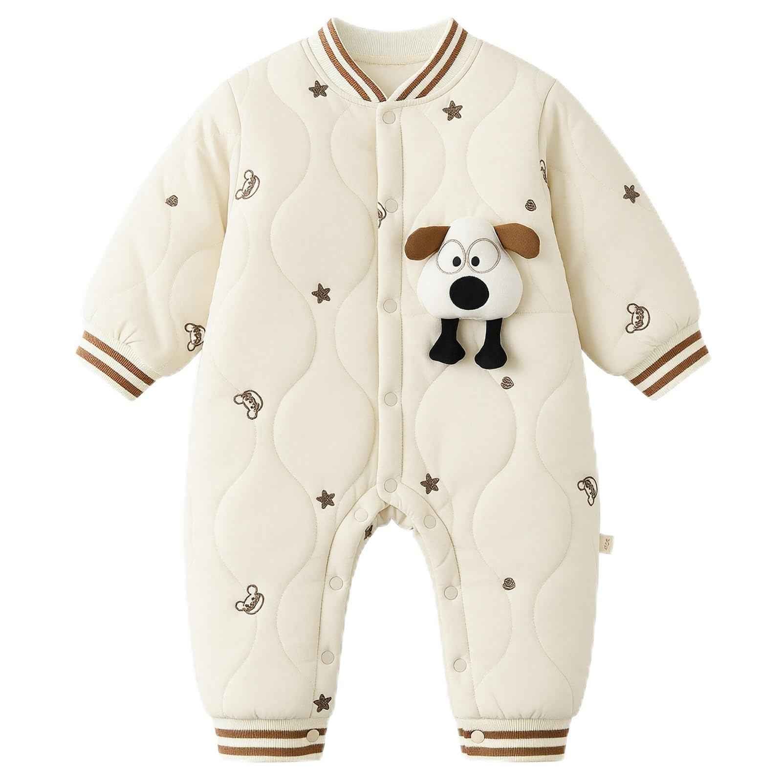 JiAmy Baby Snowsuit, Soft Romper, Newborn Winter Romper, Autumn Winter Warm Jumpsuit, Winter Suit for Toddlers, Girls, Boys, 6-18 Months