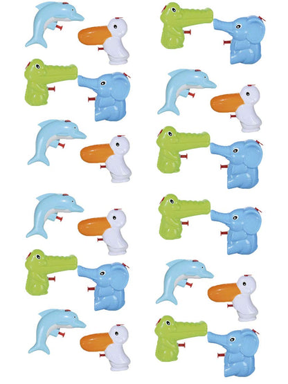 Bada Bing 4er Set Wasserpistole Tiere für Kinder Spritzpistole Kleinkind süß klein Kindgerecht Kindergeburtstag Geschenk Mitbringsel Spielzeug Wasserspritze Sommer Pelikan Elefant Delfin Krokodil 92