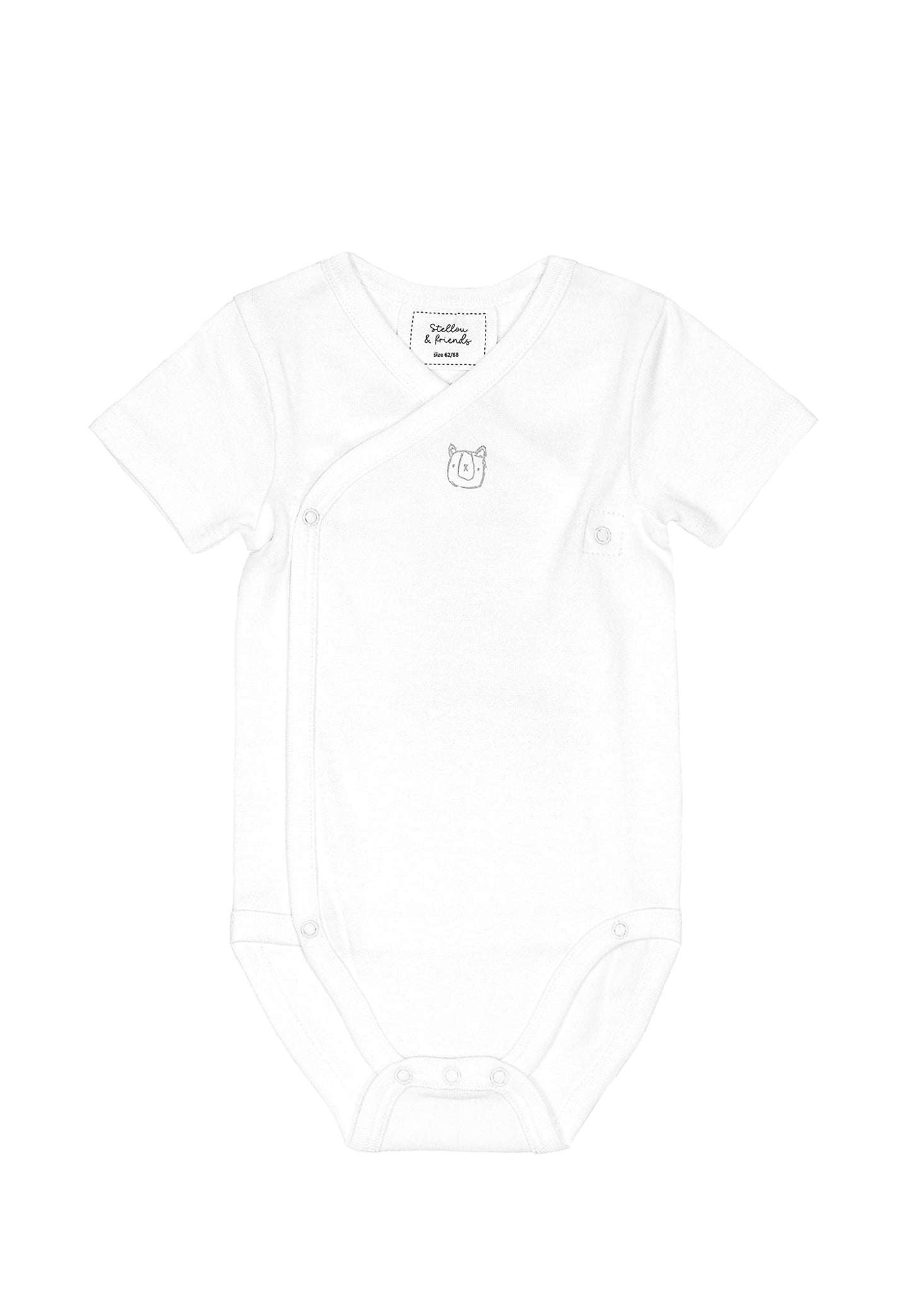 Stellou & friends Baby Body, 100% Bio-Baumwoll Wickelbody 3er MultiSet, kuschelweiche und hochwertige Kinder Kleidung für Jungs und Mädchen, Langarm & Kurzarm-body, OEKO-TEX 100 Zertifiziert
