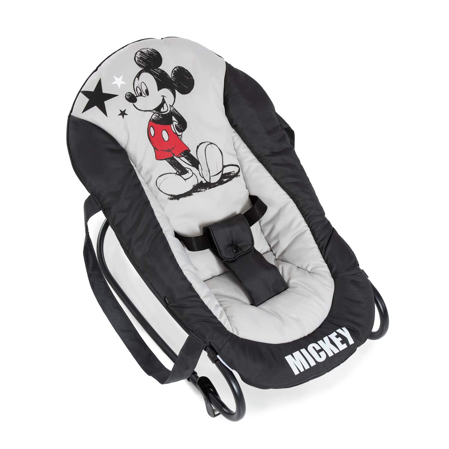 hauck Babywippe Rocky für Babys ab Geburt bis 9 kg, Einhändig Verstellbare Rückenlehne, Schaukelfunktion und Wippfunktion, Leicht Tragbar mit Tragegriff, 3-Punkt-Gurt (Disney Mickey Stars)
