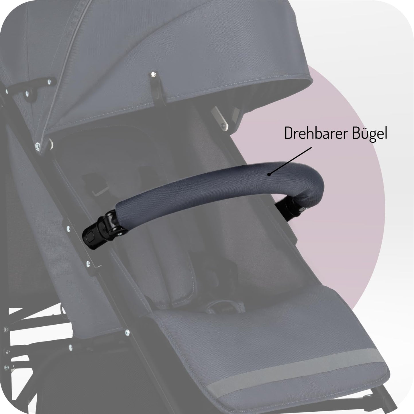 MoMi AKIRA Kinderbuggy Kinderwagen ab 6 Monaten (bis 15 kg), verstellbarer 5-Punkt-Sicherheitsgurt, Babytasche, Einkaufskorb, Regen- und Insektenschutz.