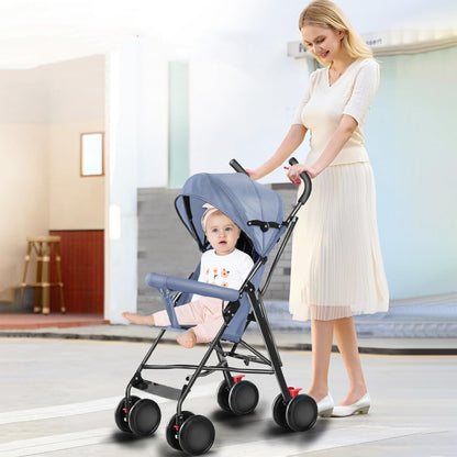 Kinderbuggy, Klein Zusammenklappbar Kinderwagen,Rücken und Fußstützenverstellung,Hinterradbremse,5-Punkt-Gurt,Einfaches Ein-Hand-Falten,Baby Reisebuggy