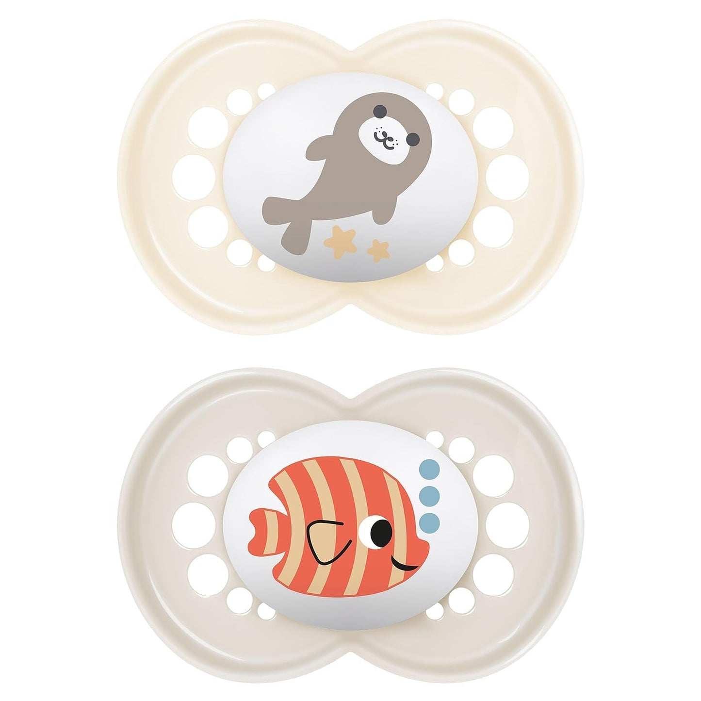 MAM Original Schnuller im 2er-Set, zahnfreundlicher Baby Schnuller aus nachhaltigen & bio-erneuerbaren Materialien, Sauger aus MAM SkinSoft Silikon, mit Schnullerbox, 0-6 Monate, Hase/Reh - Meloni2
