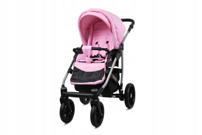BabyLux® Bambimo Qbaro 3-in-1 Pushchair Set Including Baby Carrycot, Buggy Sports Seat, Car Seat - Car Seat - Pram Set - Combination Pram with Changing Bag, Rain Cover etc. 