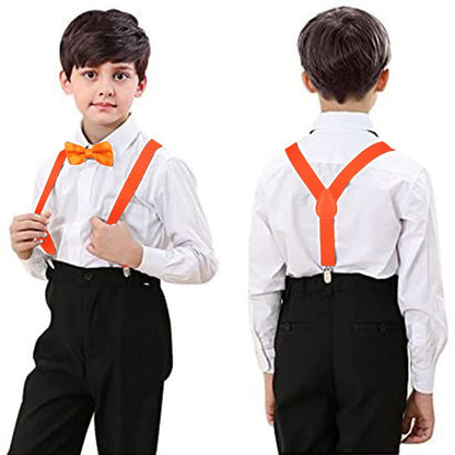 Unisex Jungen Mädchen Hosenträger mit drei Klammern in der Taille