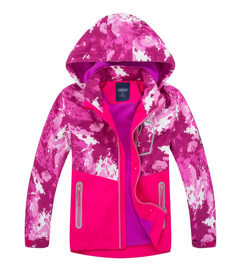 LAUSONS Children's Lined Jacket, Boys' Transition Jackets for Boys, Softshell Jackets with Camouflage Pattern