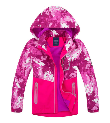 LAUSONS Children's Lined Jacket, Boys' Transition Jackets for Boys, Softshell Jackets with Camouflage Pattern