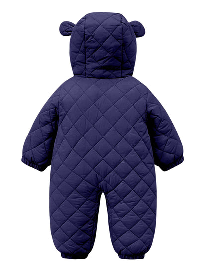 SEAUR Toddler Baby Winter Snowsuit Windproof One Piece Buffer Padded Romper Warm Hooded Outerwear for Baby 6-24 Months