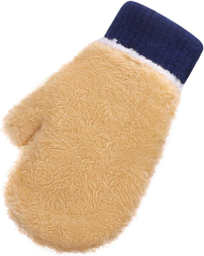 0-3 Jahre Baby Winter Handschuhe Kinder Gestrickte Fäustlinge Warme Fleece Gefütterte Handschuhe Fausthandschuh mit Schnur Outdoor Weich Winterhandschuhe Skihandschuhe Handwärmer für Jungen Mädchen