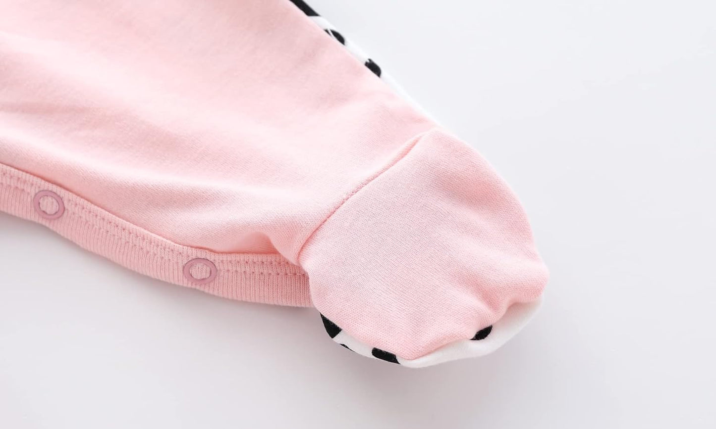 KIDDLETOWN Baby Pyjamas Newborn Baby Girls 0-3 Months Organic Cotton Long Sleeve Popper Frog Cartoon