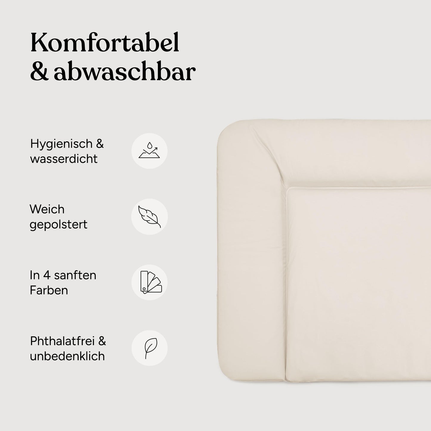 Ehrenkind® Washable Changing Mat – Hygienic, Safe and Versatile in Rose Pink – Changing Mat 72 x 85 cm – Changing Mat, Washable Table Changing Mat
