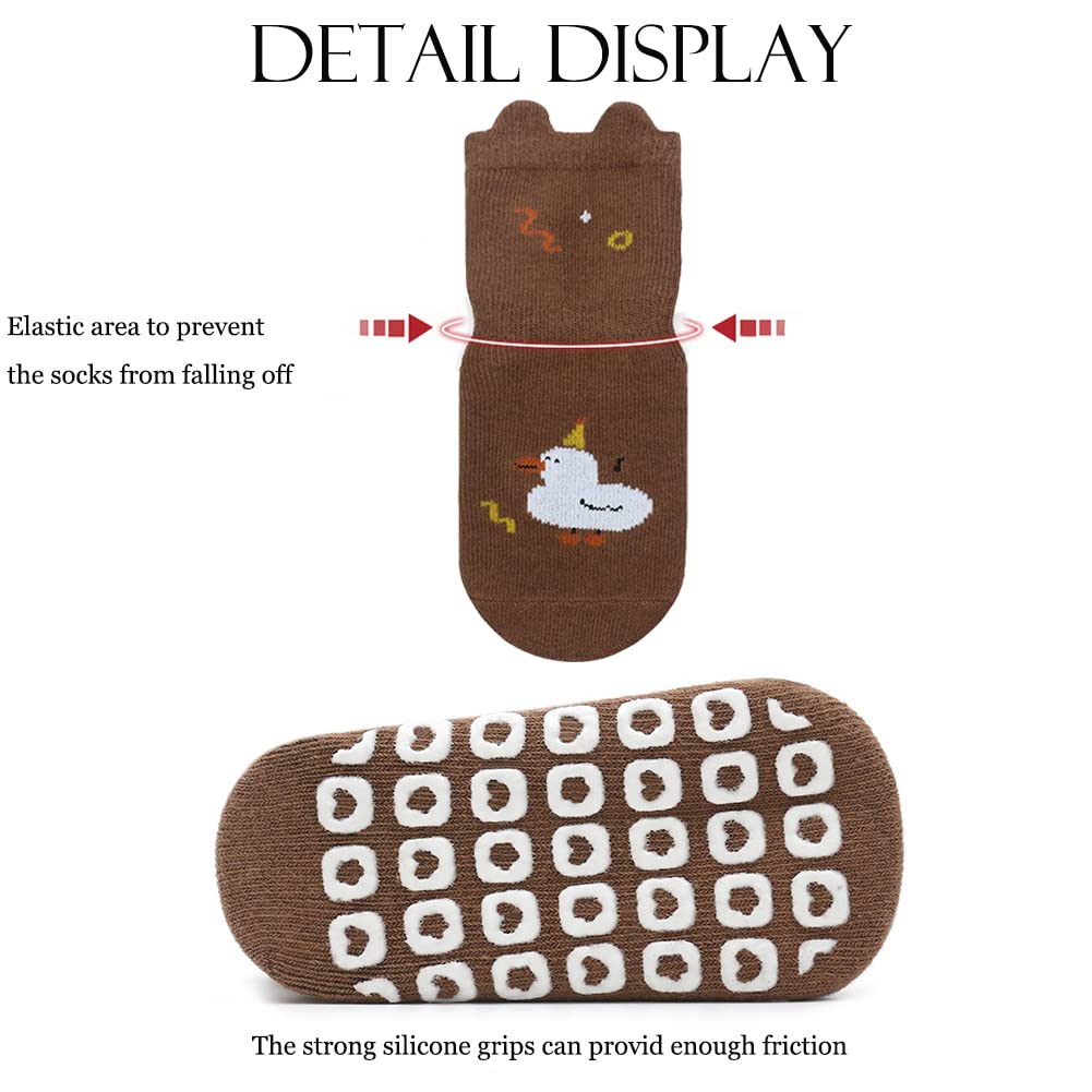 Rutschfeste Socken für Baby Mädchen Jungen 5 Paar Kinder Anti Rutsch Socken Sportsocken Stoppersocken