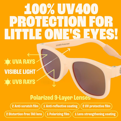 Polarized Baby Sunglasses with Strap - Unbreakable Flexible Toddler Sunglasses for Toddlers Newborn 0-24 Months