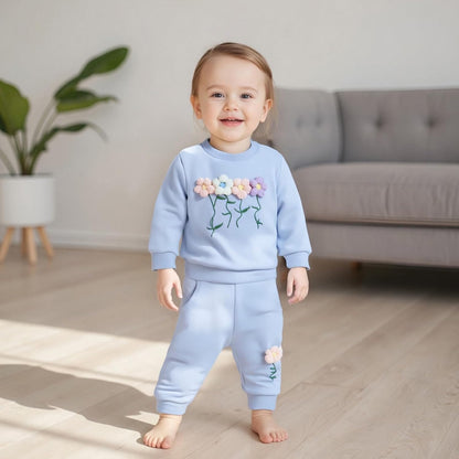 Baby Mädchen Kleidung 3D Floral Print Outfit Langarm Hemd + Hose Neugeborenen Baby Kleidung Clinder Herbst Baby Set