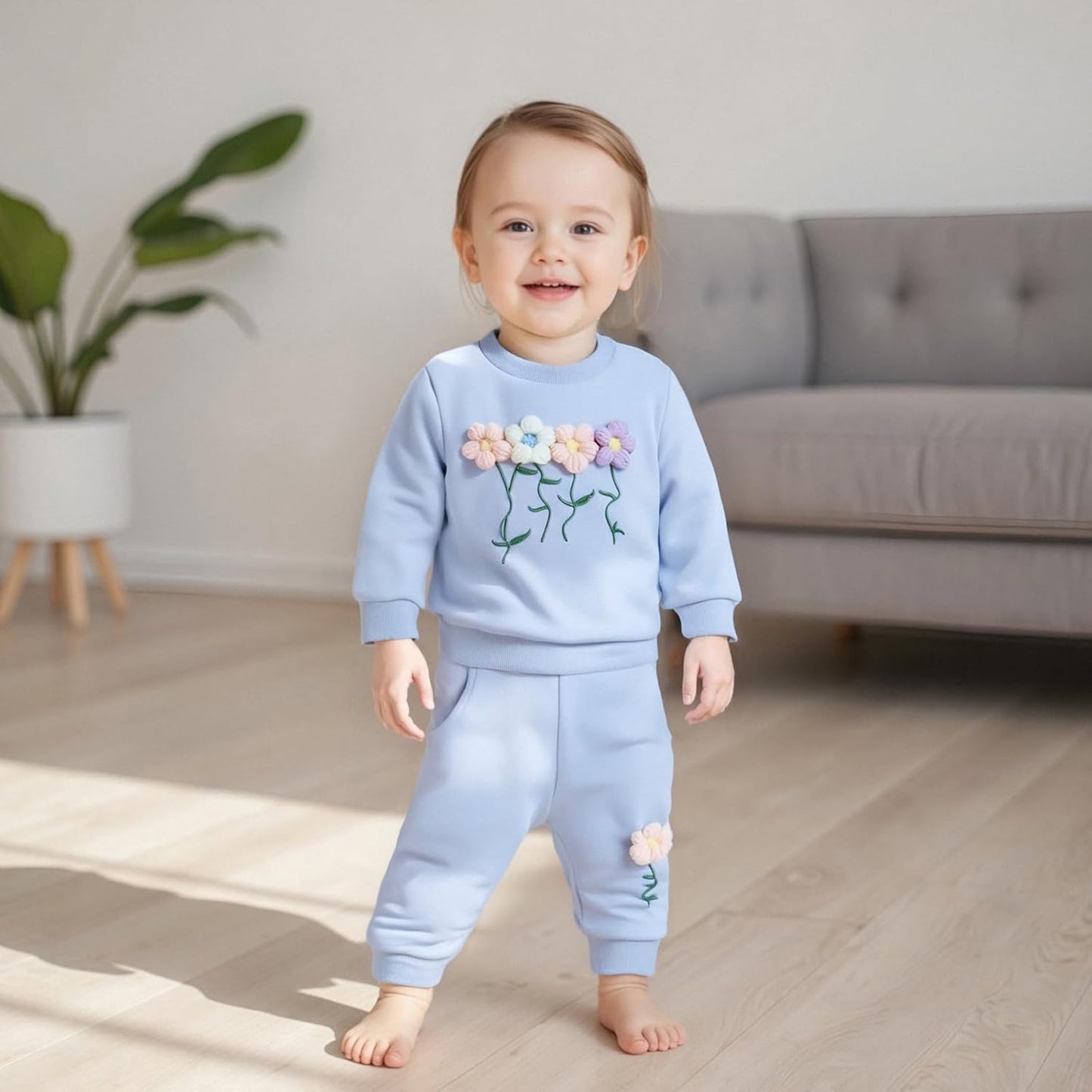 Baby Mädchen Kleidung 3D Floral Print Outfit Langarm Hemd + Hose Neugeborenen Baby Kleidung Clinder Herbst Baby Set