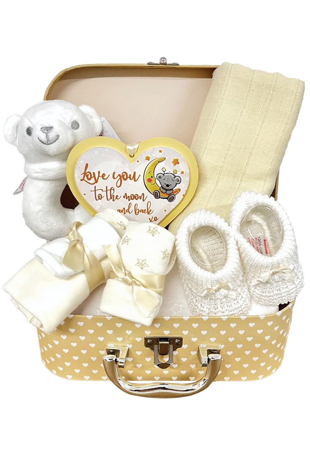 Box Shop Babyparty Mädchen Geschenk - 7 Baby Geschenkset, Für Neugeborenes, Zur Geburt - Rosa