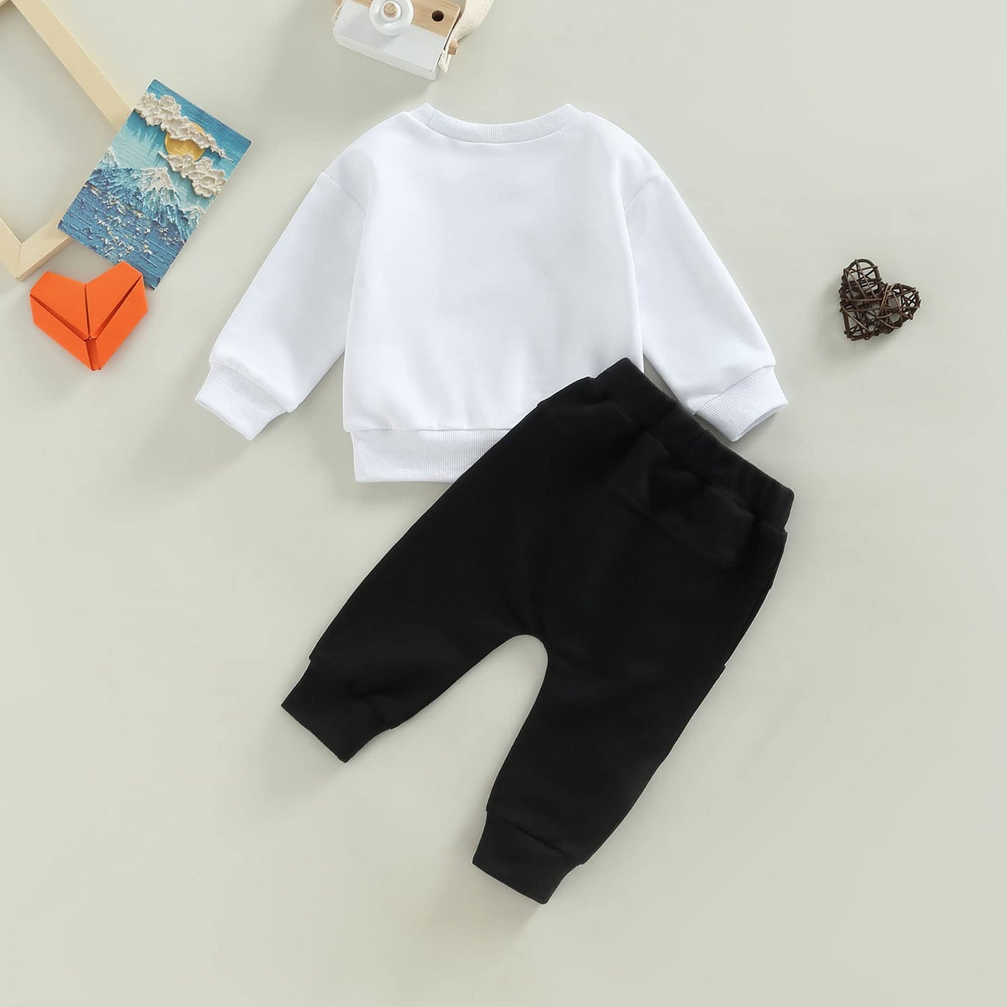 Baby Unisex Weihnachten 2-teilige Hosen Set Jungen Mädchen Weihnachten Outfit Langarm Lebkuchen Papas Mädchen Briefdruck Sweatshirt + Jogginghose Weihnachten Outfit Set Weihnachten Streetwear