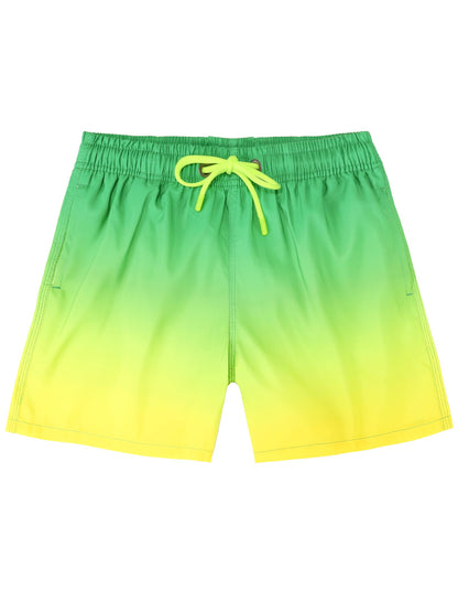 Badehose Jungen Farbverlauf Badeshorts mit Meshfutter und Verstellbarem Tunnelzug